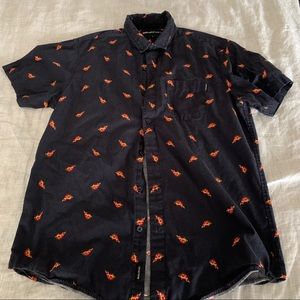 Pizza print button up shirt